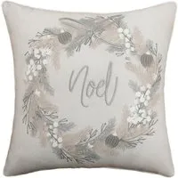 Mistletoe Wishes Square Cushion - Champagne, Polyester