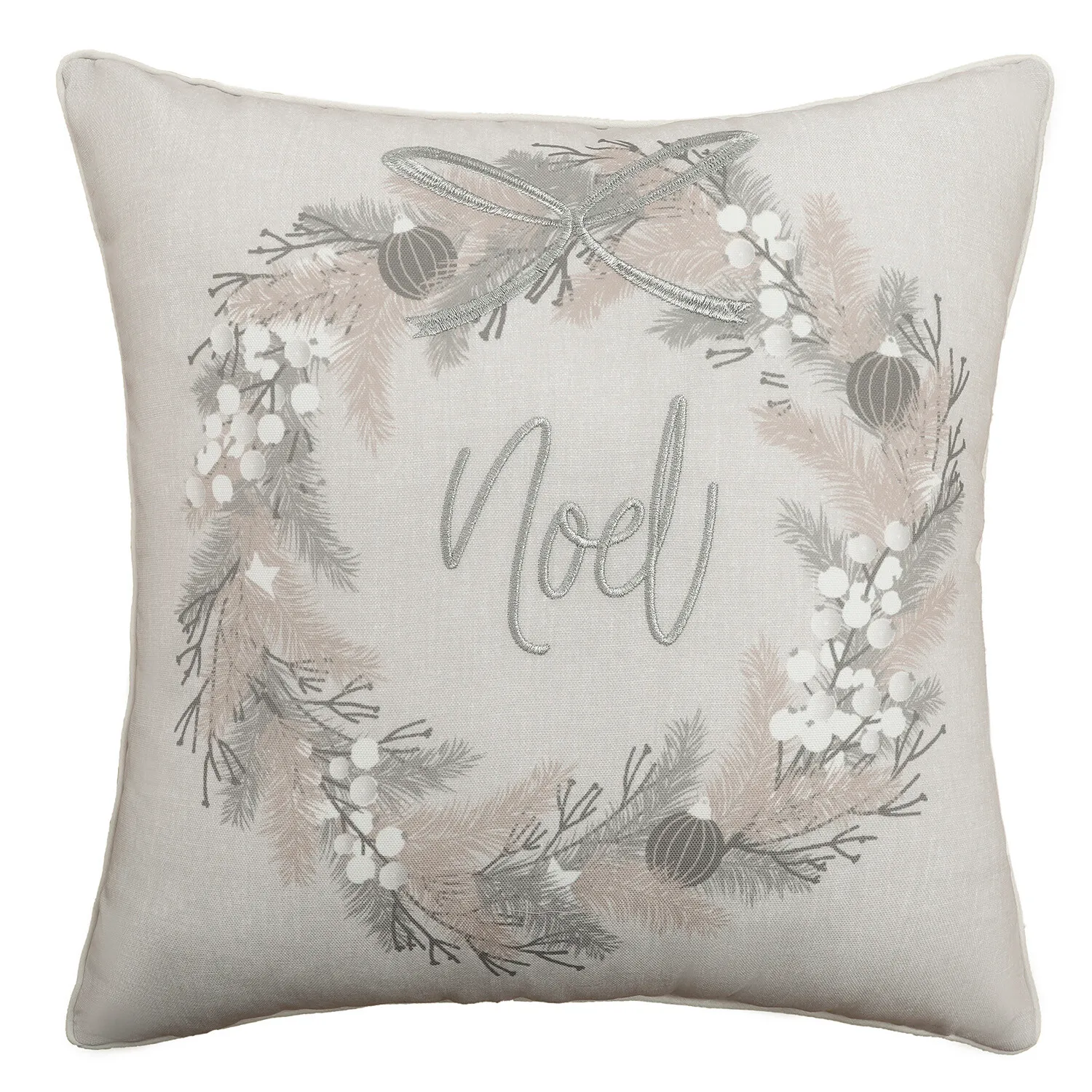 Mistletoe Wishes Square Cushion - Champagne, Polyester image