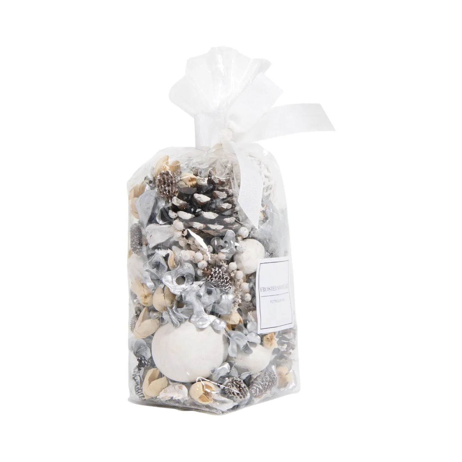 Mixed Frosted Snowflake Potpourri Bag - Silver