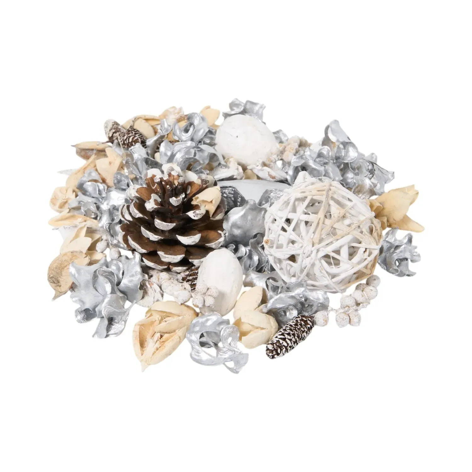 Mixed Frosted Snowflake Potpourri Bag - Silver