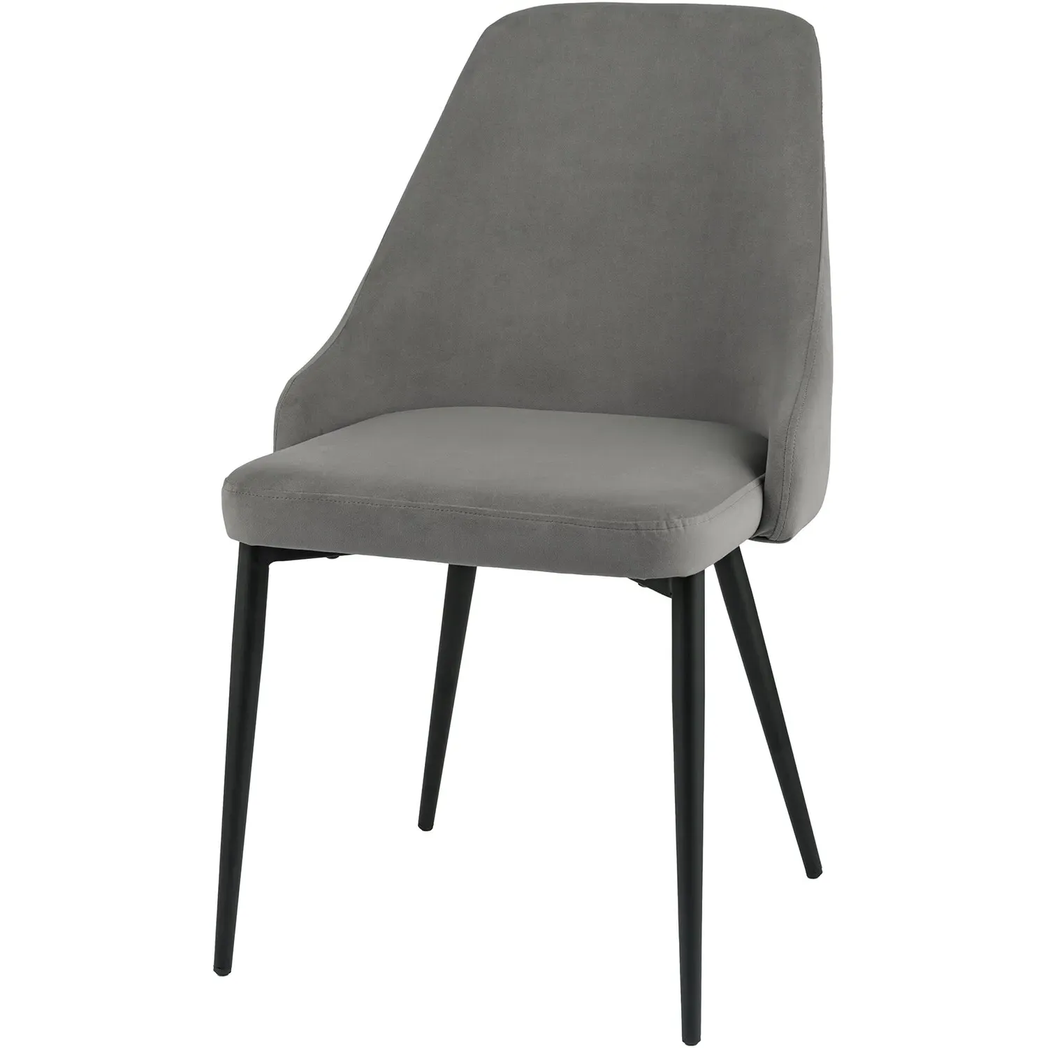 Modbury Dining Chair Pair - Grey, Velvet