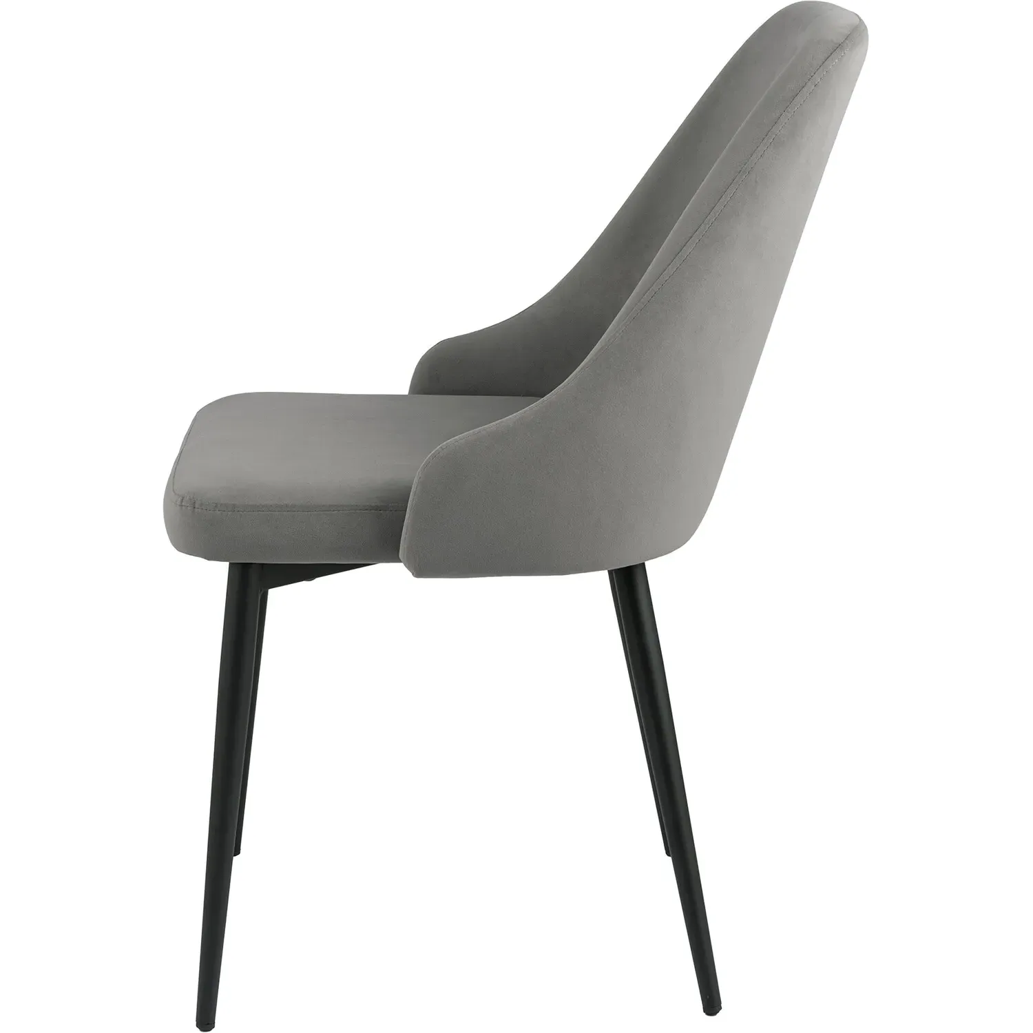 Modbury Dining Chair Pair - Grey, Velvet