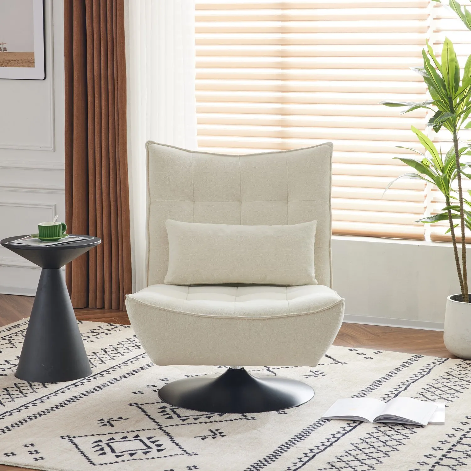 Moderno Swivel Accent Chair - White