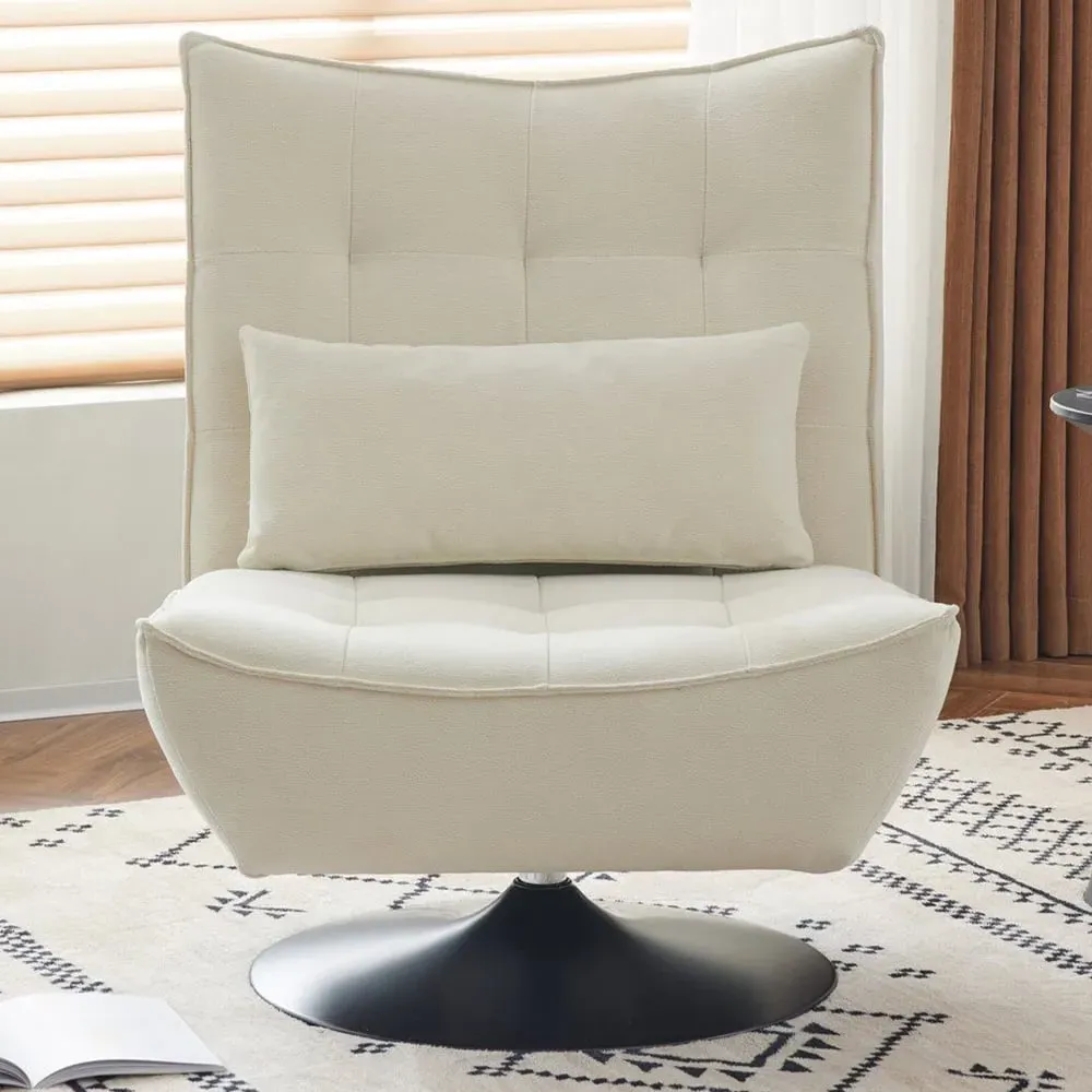 Moderno Swivel Accent Chair - White