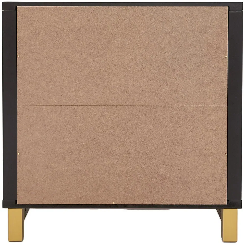 Molino 2 Drawer Bedside Table - Black