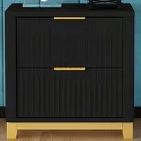 Molino 2 Drawer Bedside Table - Black