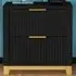Molino 2 Drawer Bedside Table - Black
