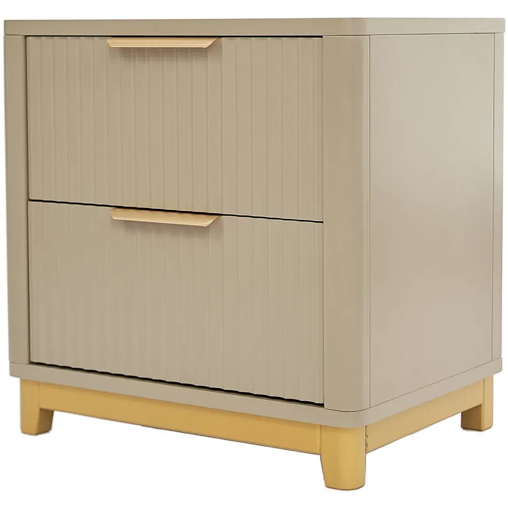 Molino 2 Drawer Bedside Table - Clay