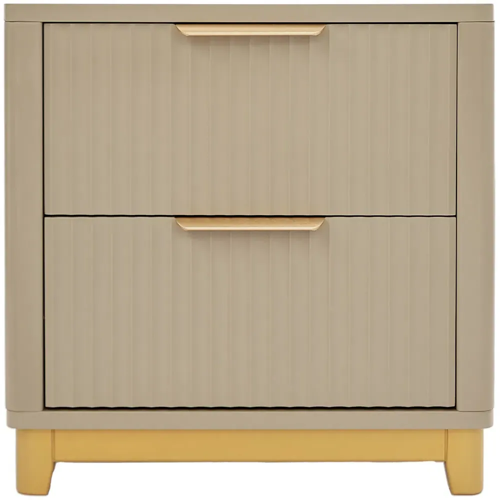 Molino 2 Drawer Bedside Table - Clay