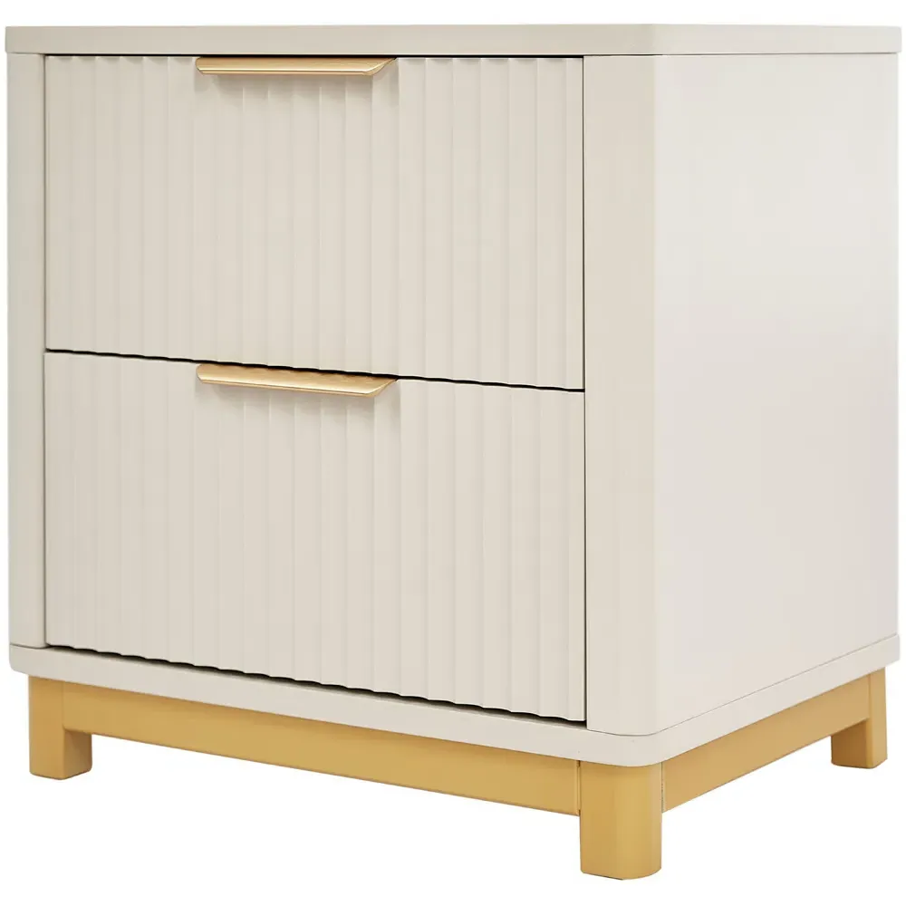 Molino 2 Drawer Bedside Table - White