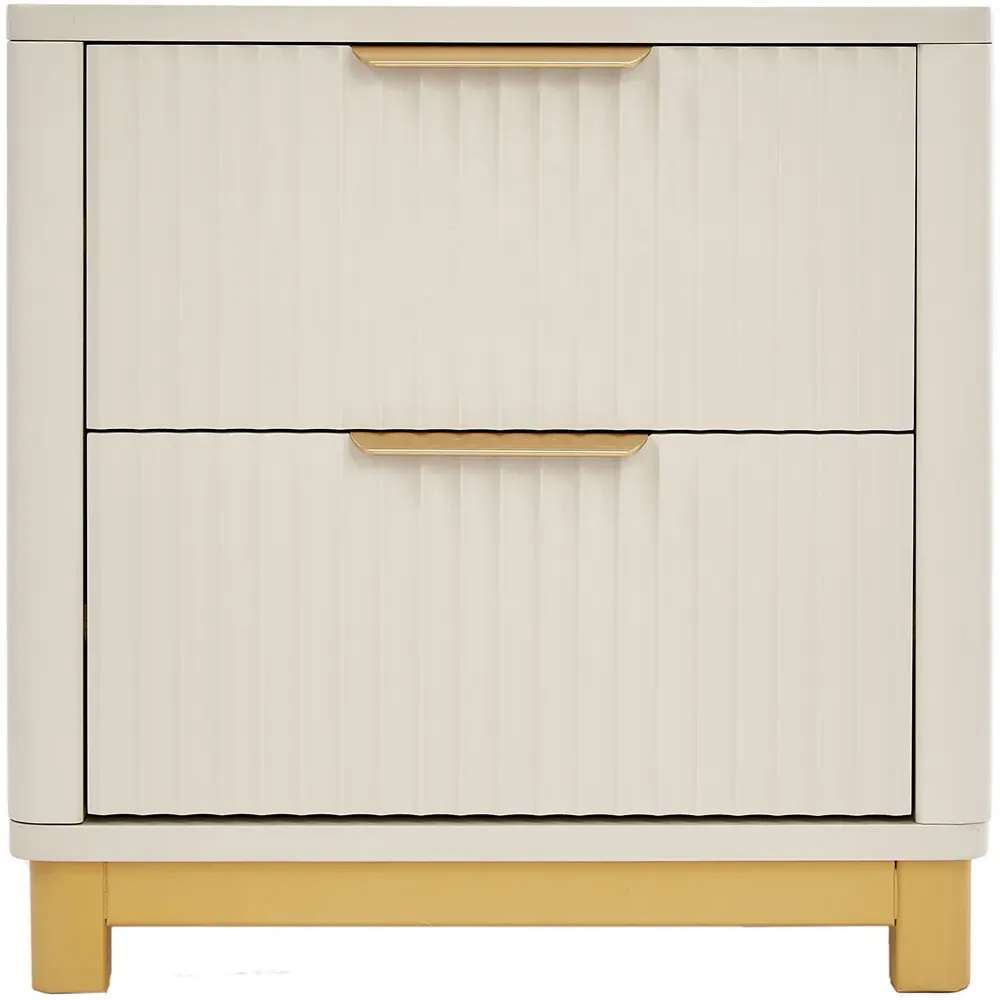 Molino 2 Drawer Bedside Table - White