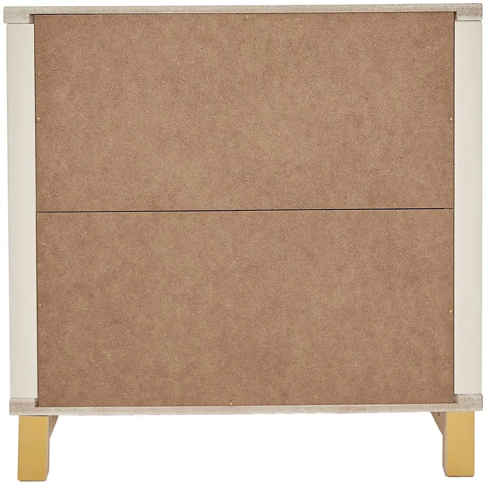 Molino 2 Drawer Bedside Table - White