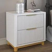 Molino 2 Drawer Bedside Table - White