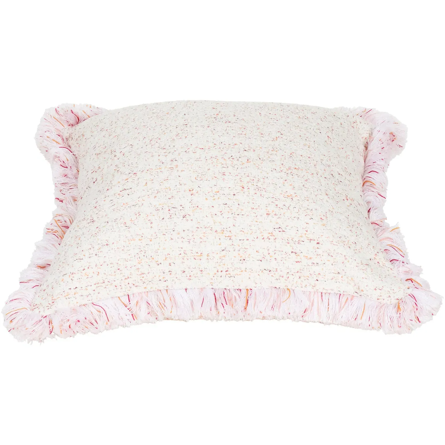 Molly Boucle Cushion with Fringe Trim