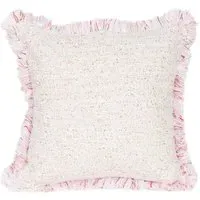 Molly Boucle Cushion with Fringe Trim
