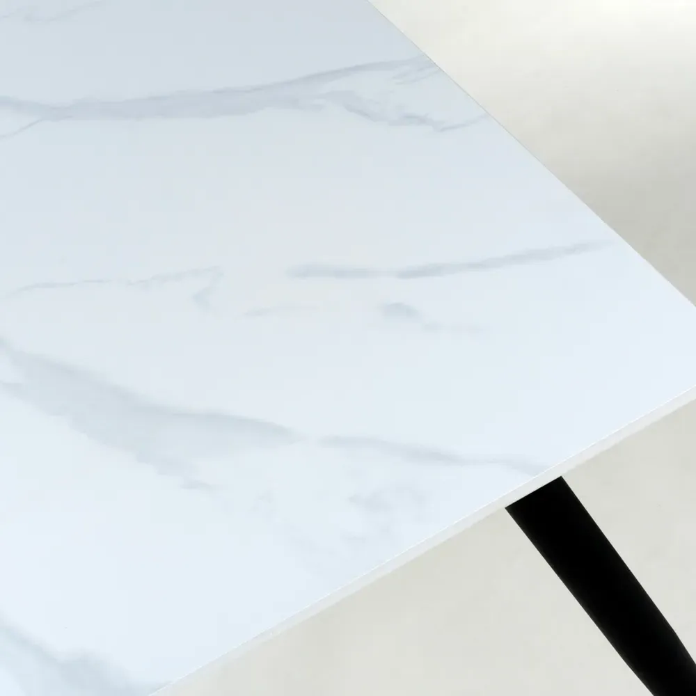 Monaco 4-Seater Dining Table - White, Ceramic