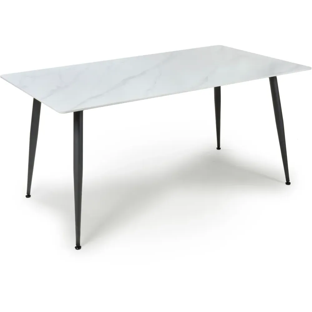 Monaco 6-Seater Dining Table - White, Ceramic