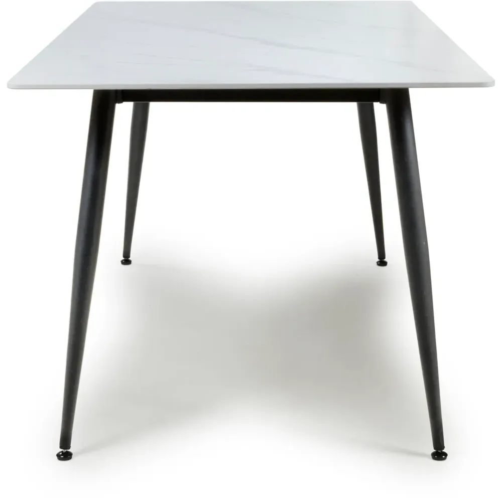 Monaco 6-Seater Dining Table - White, Ceramic