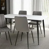 Monaco 6-Seater Dining Table - White, Ceramic