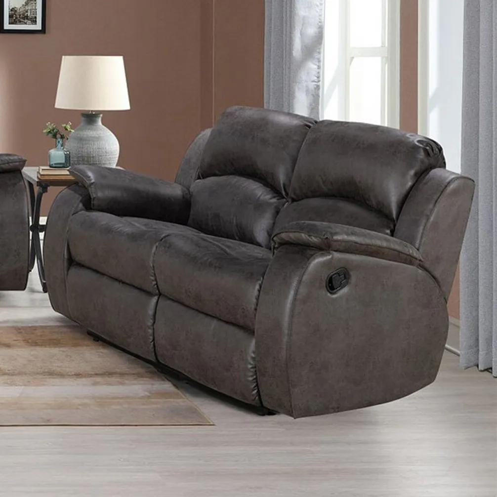 Monaco Pellissima 2-Seater Recliner Sofa - Grey, Leather