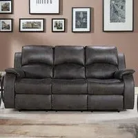 Monaco Pellissima 3-Seater Recliner Sofa - Grey, Leather