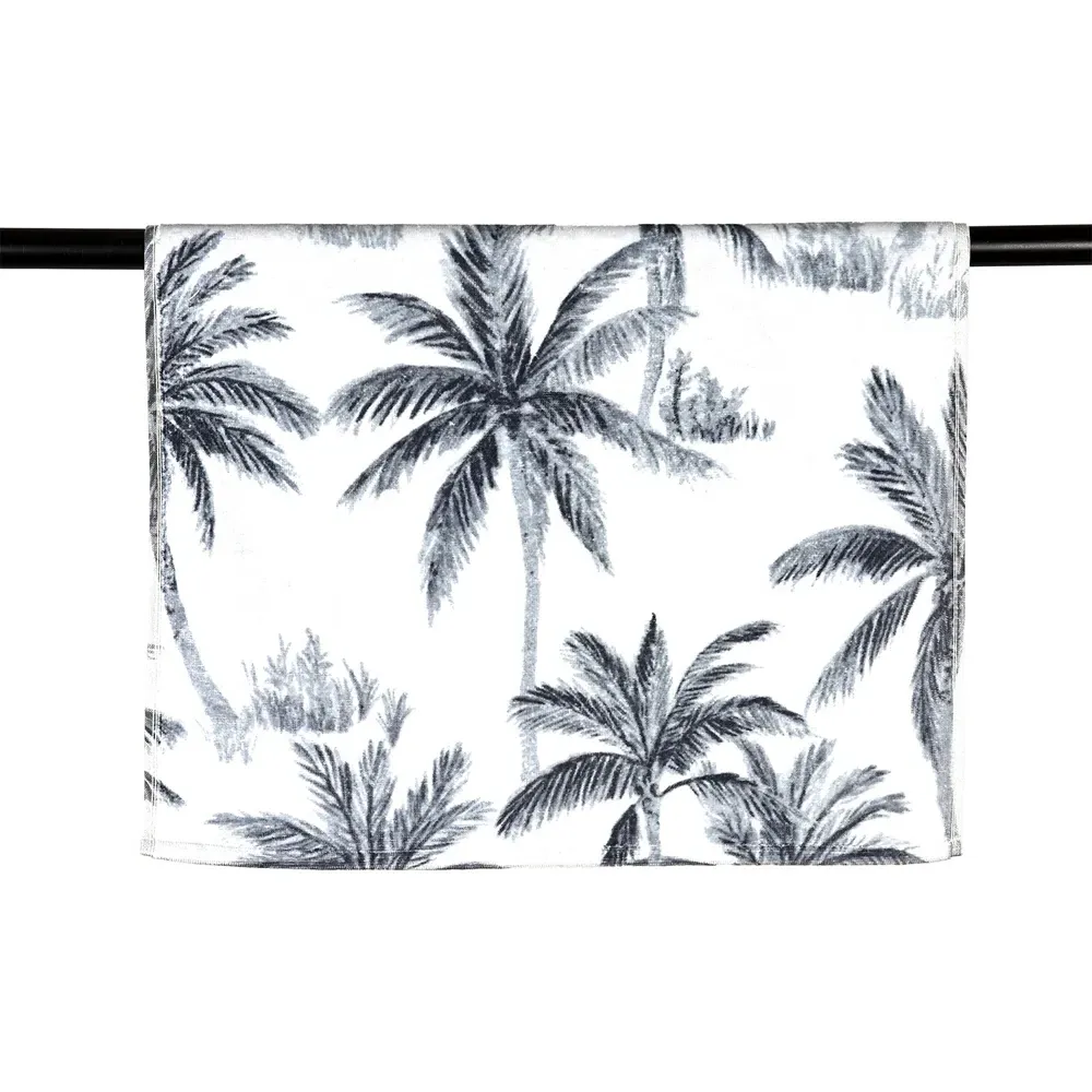 Mono Tropic Hand Towel - White and Black, Cotton