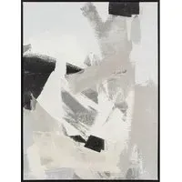 Monochrome Abstract Framed Canvas - Grey