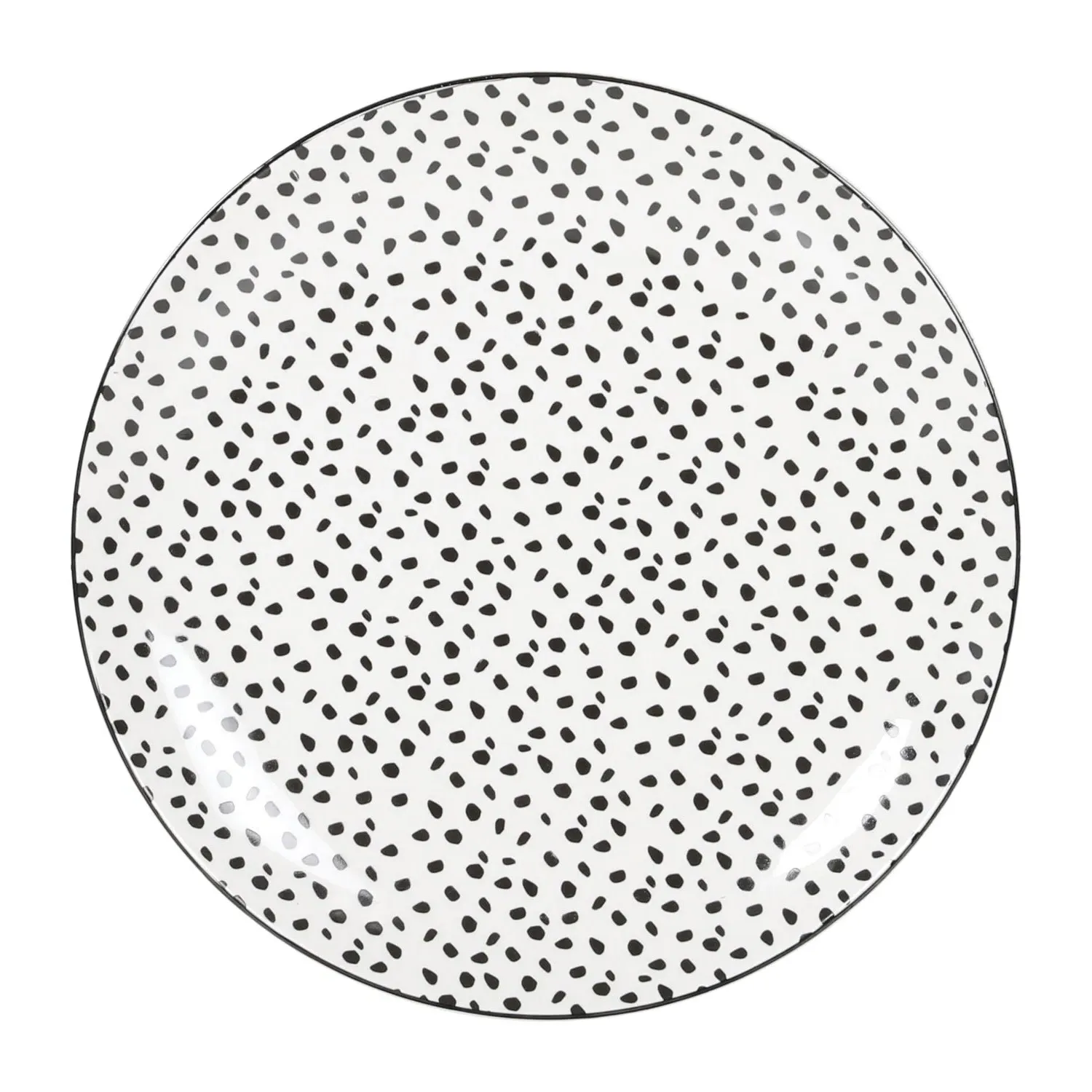 Monochrome Dots Porcelain Dinner Plate - Multi