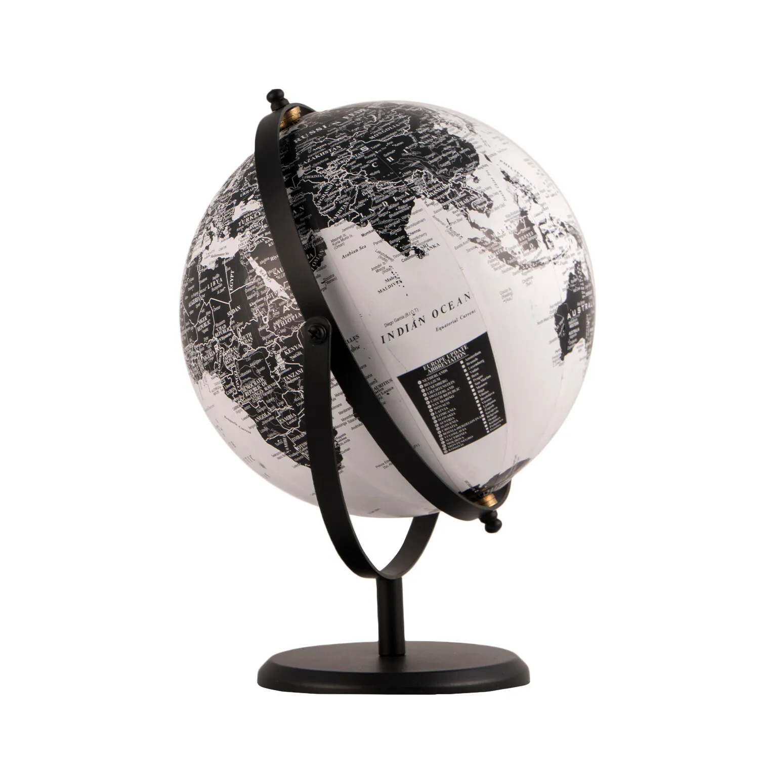 Monochrome Globe - Black and White
