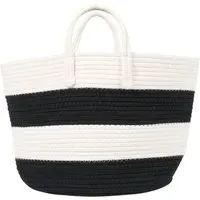 Monochrome Stripe Storage Basket - Black