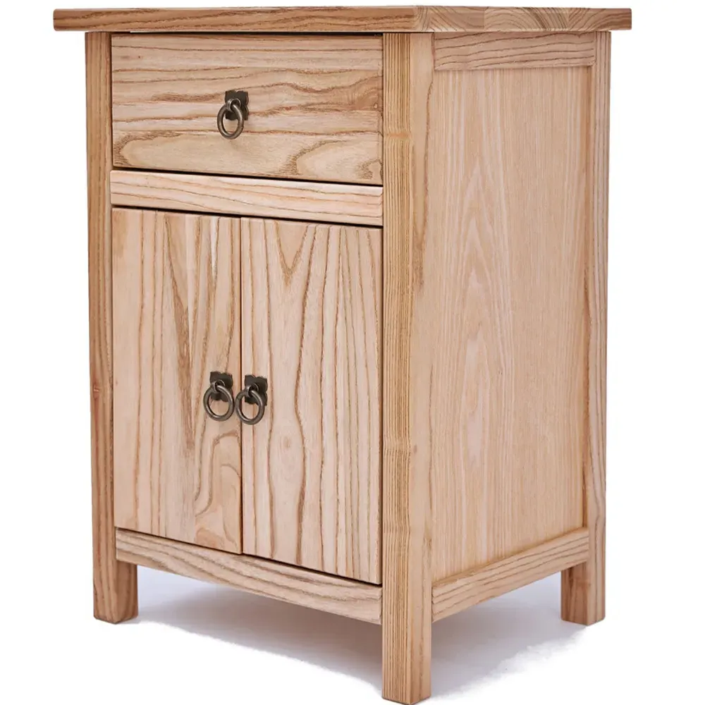 Montese 2 Door Single Drawer Bedside Table - Wood