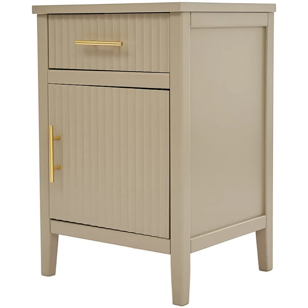 Monti Single Door Single Drawer Bedside Table - Cream, Pine