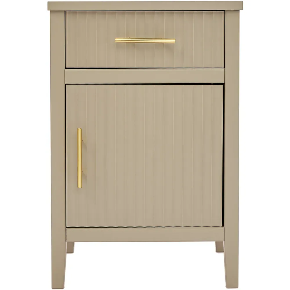 Monti Single Door Single Drawer Bedside Table - Cream, Pine