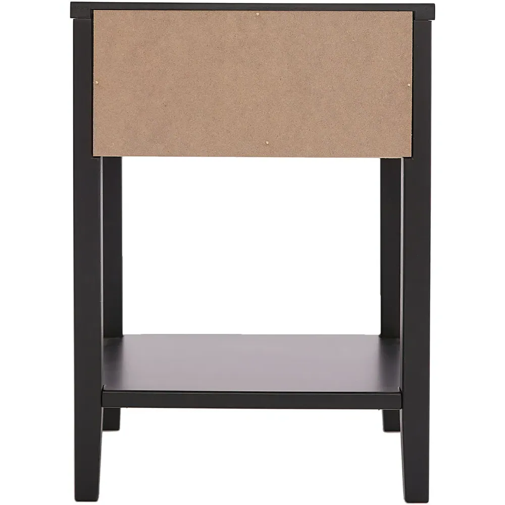 Monti Single Drawer Bedside Table - Black, Pine
