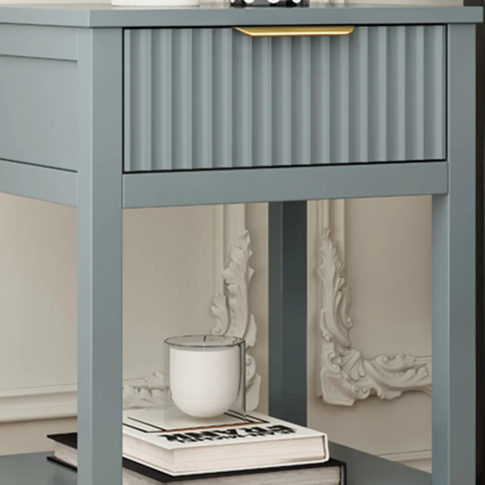 Monti Single Drawer Bedside Table - Grey, Pine