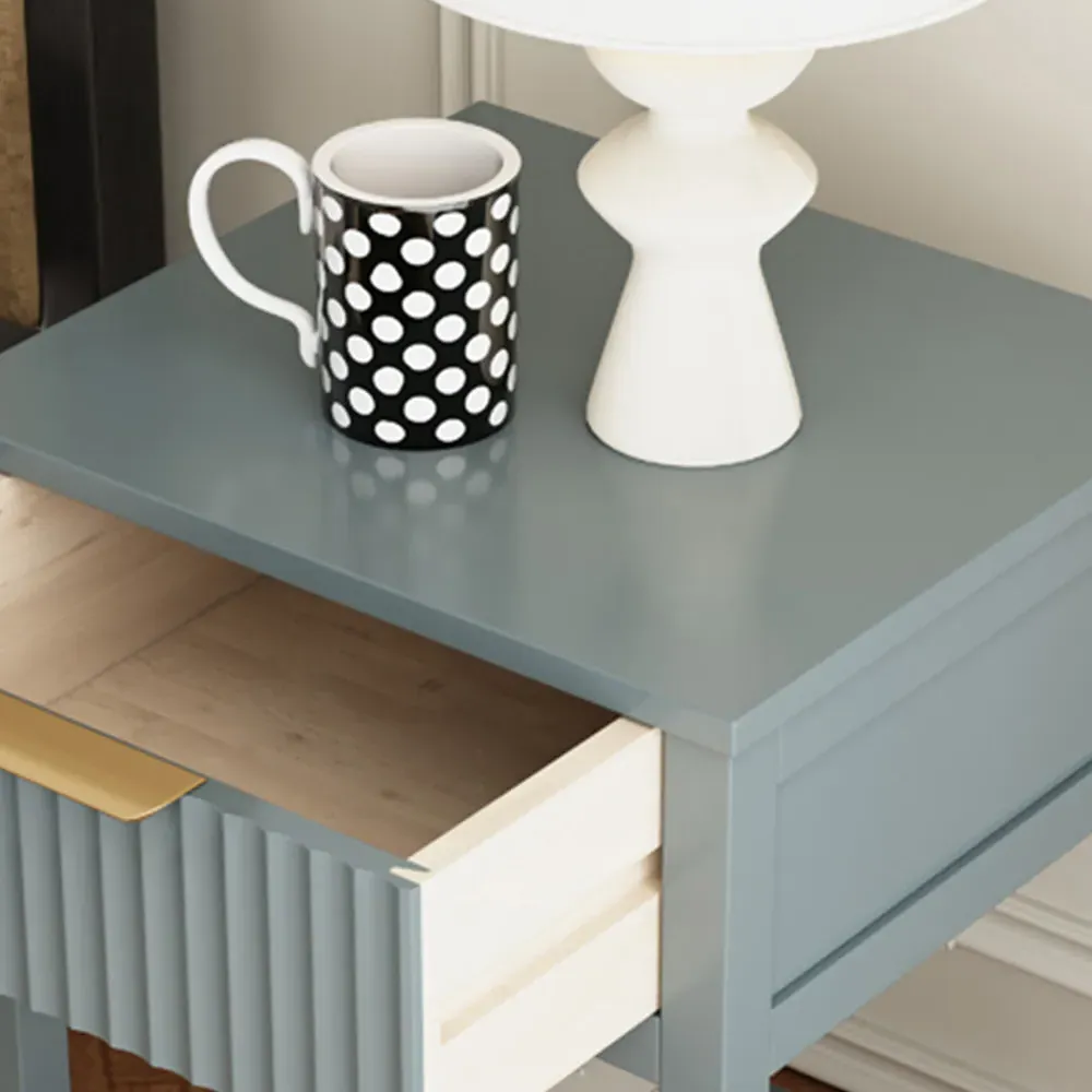 Monti Single Drawer Bedside Table - Grey, Pine