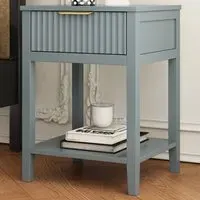 Monti Single Drawer Bedside Table - Grey, Pine