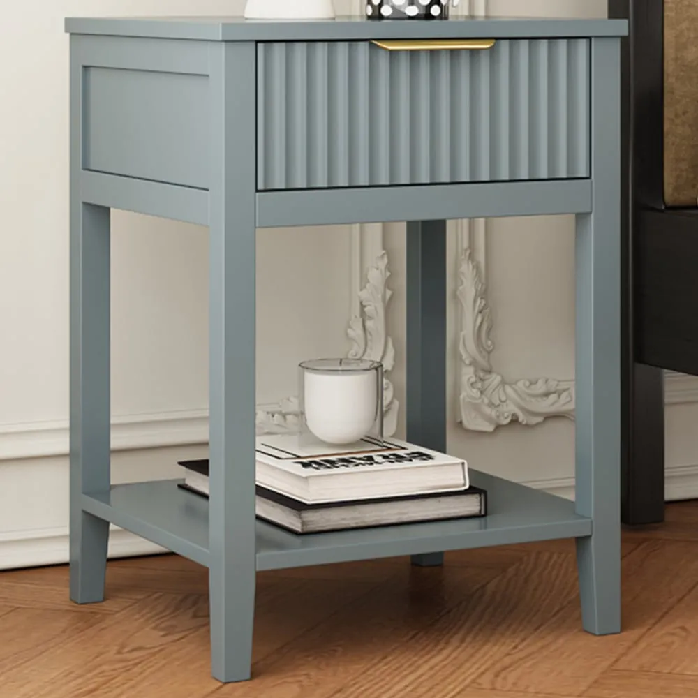 Monti Single Drawer Bedside Table - Grey, Pine image