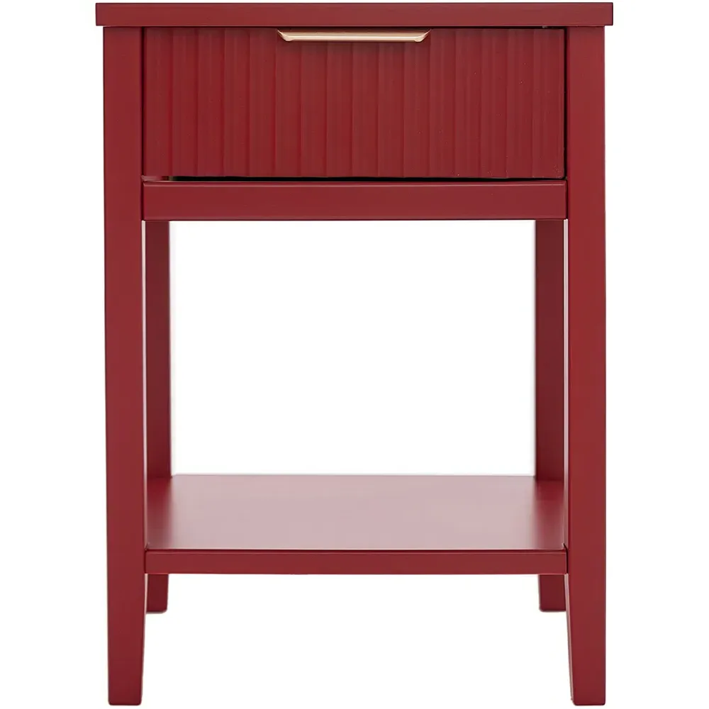 Monti Single Drawer Bedside Table - Red, Pine