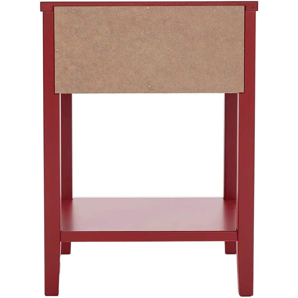 Monti Single Drawer Bedside Table - Red, Pine