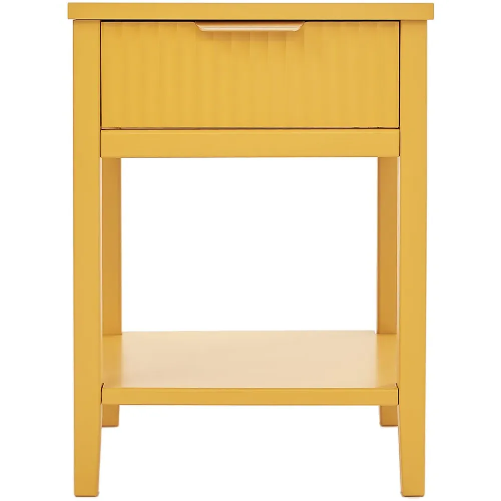 Monti Single Drawer Bedside Table - Yellow, Pine