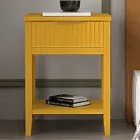 Monti Single Drawer Bedside Table - Yellow, Pine