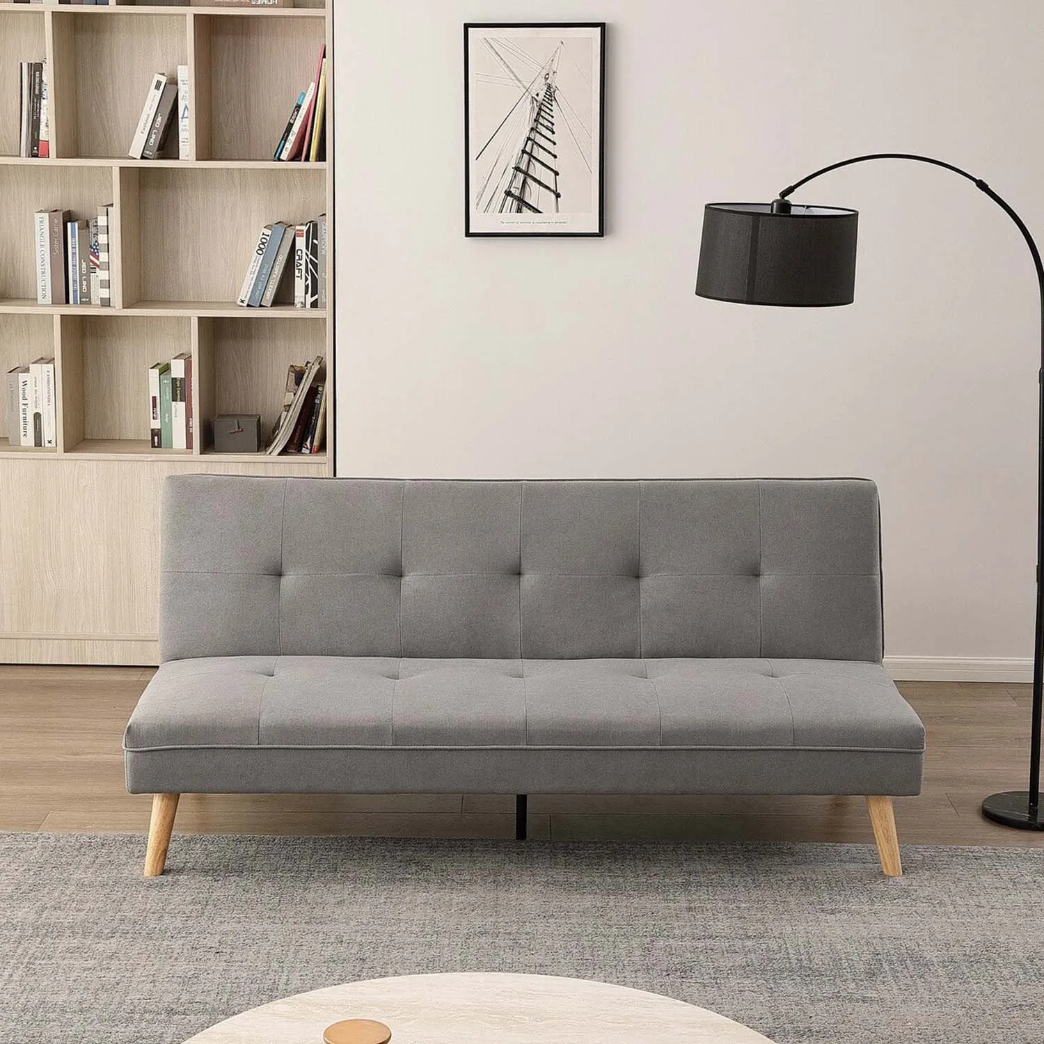 Monty 2-Seater Sofa Bed - Grey, Linen