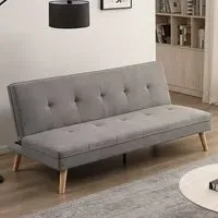 Monty 2-Seater Sofa Bed - Grey, Linen