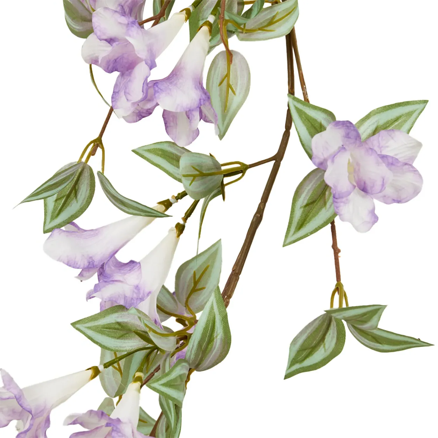 Morning Glory Garland - Green and Purple