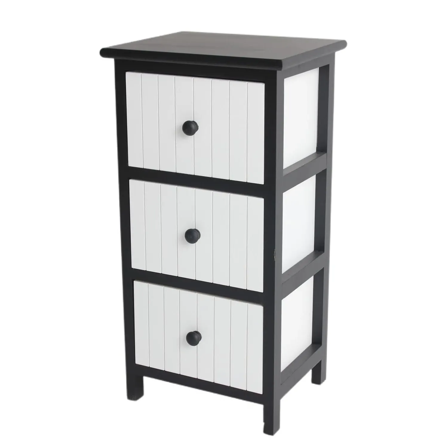 Moscow 3 Drawer Storage Unit - Black & White image