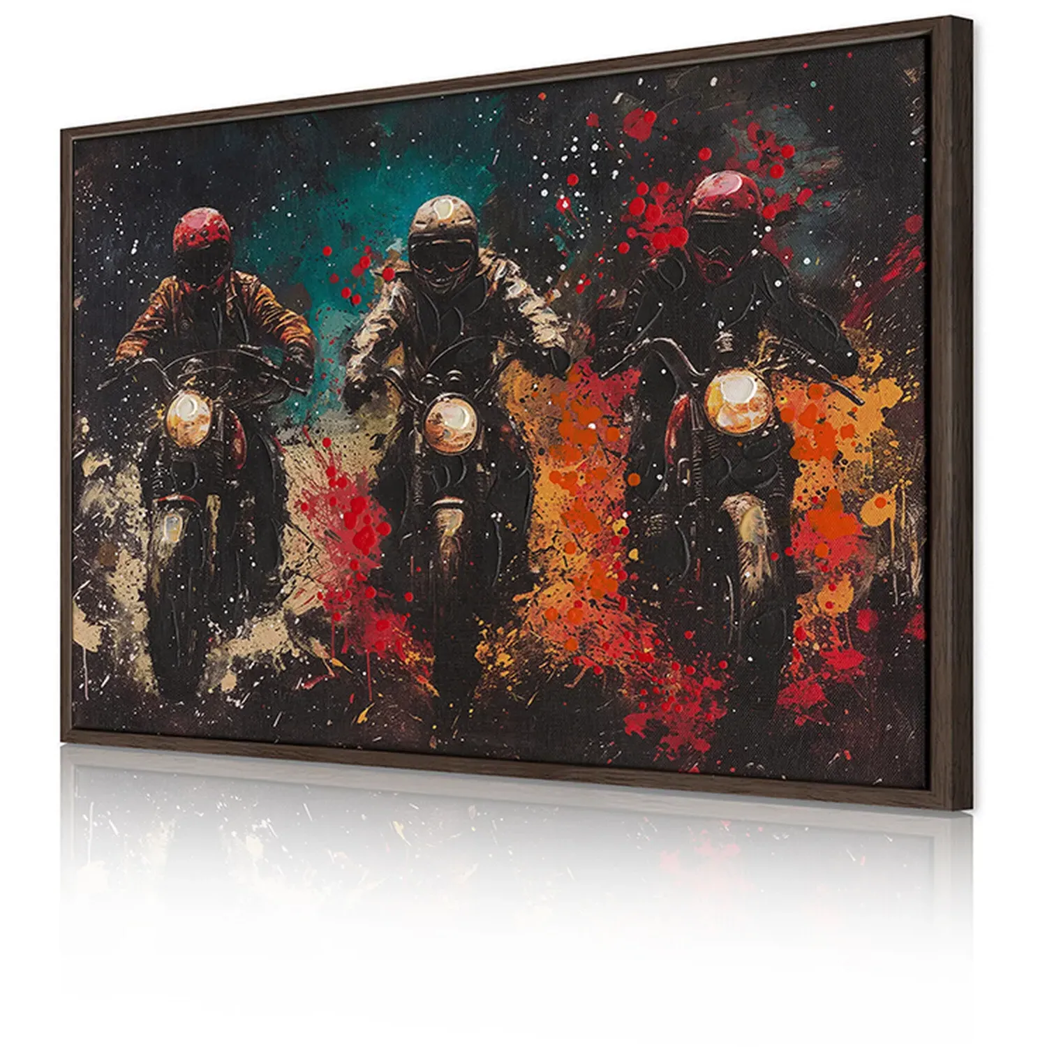 Motorcycle Triad Framed Textured Canvas