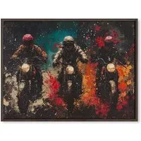 Motorcycle Triad Framed Textured Canvas