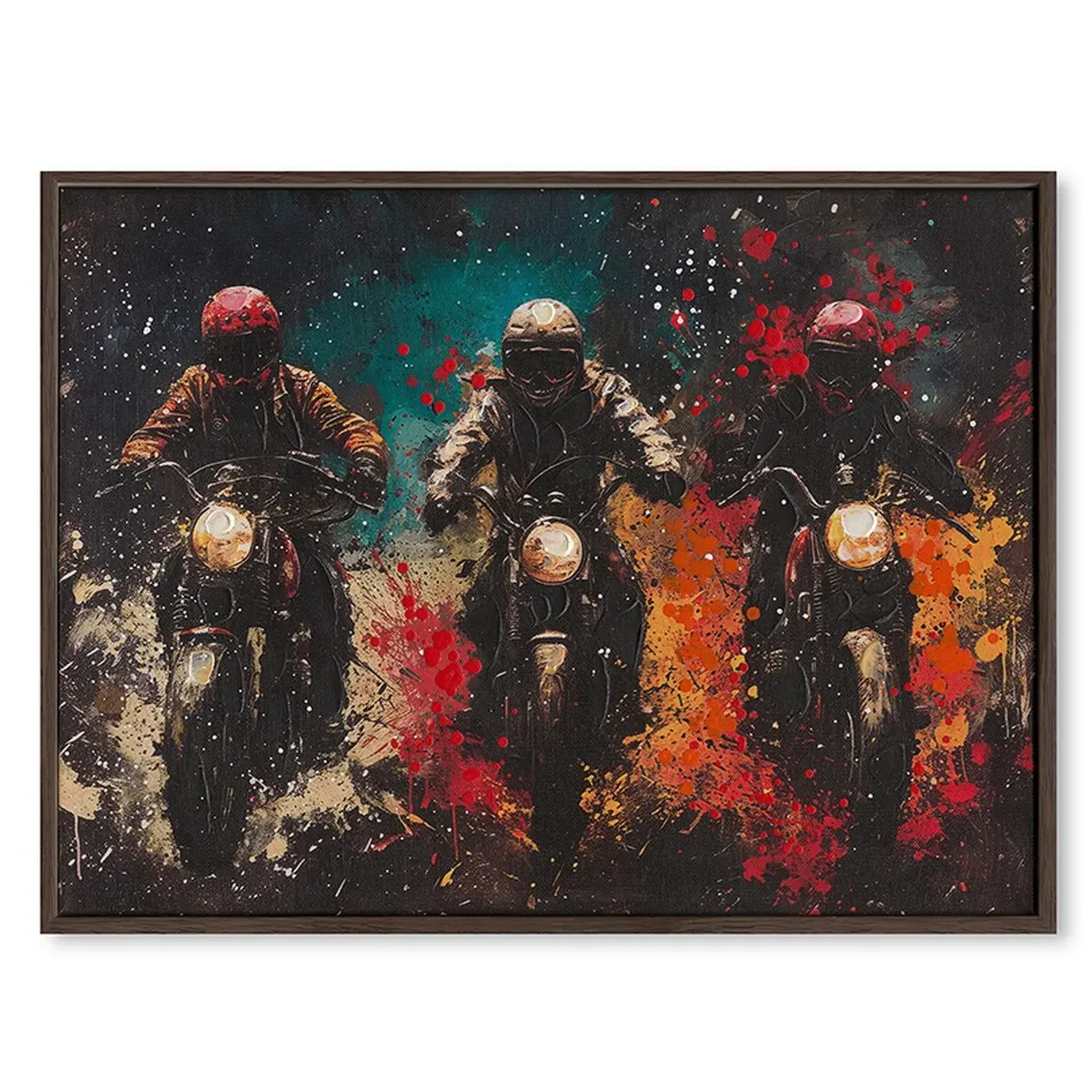 Motorcycle Triad Framed Textured Canvas image