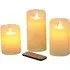 Moving Flame LED Candle Set with Remote Control - 3 Pack